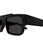 Color:Black - Image 3 - Men's Faceted Specs 56mm Rectangle Sunglasses