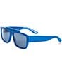 Color:Azure - Image 1 - Men's GG1460S Lettering 56mm Rectangle Sunglasses