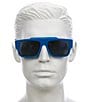 Color:Azure - Image 2 - Men's GG1460S Lettering 56mm Rectangle Sunglasses