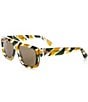 Color:Striated Brown/Caramel - Image 1 - Men's GG1461S Rivets Stripe 55mm Square Sunglasses
