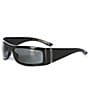 Color:Black - Image 1 - Men's GG1492S Fashion 64mm Rectangle Wrap Sunglasses