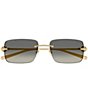 Gucci Men's GG1703S 55mm Rectangle Sunglasses, Color:Gold - Image 2