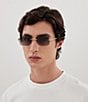 Gucci Men's GG1703S 55mm Rectangle Sunglasses, Color:Gold - Image 4