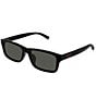 Gucci Men's Gucci Lines 57mm Rectangle Sunglasses, Color:Shiny Black - Image 1