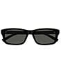 Gucci Men's Gucci Lines 57mm Rectangle Sunglasses, Color:Shiny Black - Image 2