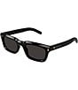 Color:Black - Image 1 - Men's Gucci Rivetto 51mm Square Sunglasses