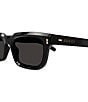 Color:Black - Image 3 - Men's Gucci Rivetto 51mm Square Sunglasses