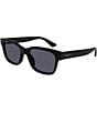 Gucci Men's Minimal 54mm Square Wayfarer Sunglasses, Color:Shiny Black - Image 1