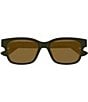 Gucci Men's Minimal 54mm Square Wayfarer Sunglasses, Color:Shiny Dark Green - Image 2