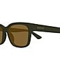 Gucci Men's Minimal 54mm Square Wayfarer Sunglasses, Color:Shiny Dark Green - Image 3