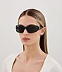 Gucci Men's Mountain Pack 73mm Wrap Sunglasses, Color:Matte Black/Grey - Image 3