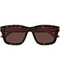 Gucci Men's New Pop Web Tortoise 53mm Square Sunglasses, Color:Shiny Dark Havana - Image 2