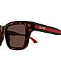 Gucci Men's New Pop Web Tortoise 53mm Square Sunglasses, Color:Shiny Dark Havana - Image 3