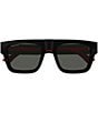 Gucci Men's New Pop Web 53mm Square Sunglasses, Color:Shiny Black - Image 2
