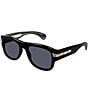 Color:Black - Image 1 - Men's New York 30's 54mm Square Sunglasses