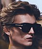 Color:Black - Image 4 - Men's New York 30's 54mm Square Sunglasses
