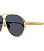 Color:Shiny Gold - Image 3 - Men's Port Royale 64mm Navigator Sunglasses