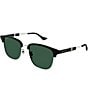 Color:Black/Silver - Image 1 - Men's Running Web 55mm Round Sunglasses