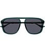 Color:Sea Pine Grey - Image 2 - Men's Running Web 57mm Aviator Sunglasses