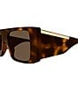 Gucci Men's Subtle Web 50mm Havana Square Sunglasses, Color:Shiny Medium Brown Havana - Image 3