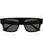 Gucci Men's Subtle Web 53mm Square Sunglasses, Color:Shiny Black/Grey - Image 2