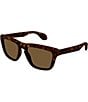 Color:Matte Dark Havana - Image 1 - Men's Twinsburg 55mm Havana Square Sunglasses