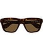 Color:Matte Dark Havana - Image 2 - Men's Twinsburg 55mm Havana Square Sunglasses