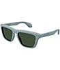 Color:Matte Solid Dusty Light Blue - Image 1 - Men's Twinsburg 55mm Square Sunglasses