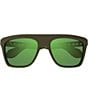 Color:Matte Dark Green - Image 2 - Men's Twinsburg 57mm Flash Rectangle Sunglasses
