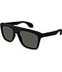 Color:Matte Black - Image 1 - Men's Twinsburg 57mm Rectangle Sunglasses