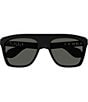 Color:Matte Black - Image 2 - Men's Twinsburg 57mm Rectangle Sunglasses