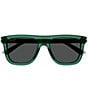 Color:Bottle Green - Image 2 - Men's Web Ingot 54mm Square Sunglasses