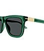 Color:Bottle Green - Image 3 - Men's Web Ingot 54mm Square Sunglasses