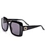 Color:Black - Image 1 - Oversized Rectangle 52mm Sunglasses
