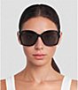Gucci Women's Black Rectangular Sunglasses - Image 2