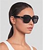 Gucci Women's Black Rectangular Sunglasses - Image 3