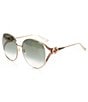 Color:Gold - Image 1 - Rounded Sunglasses