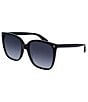 Color:Black - Image 1 - Square Gradient Lens Sunglasses