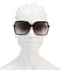 Color:Black - Image 2 - Women's 57mm Square Oversized Sunglasses