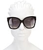 Color:Black - Image 2 - Tricolour Hinge Polished Square Sunglasses
