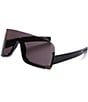 Color:Black - Image 1 - Unisex Fashion Evolution 99mm Shield Sunglasses
