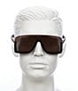 Color:Black - Image 3 - Unisex Fashion Evolution 99mm Shield Sunglasses