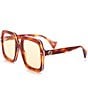 Color:Blonde Havana - Image 1 - Unisex Gg1241S 56mm Tortoise Square Sunglasses
