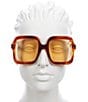 Color:Blonde Havana - Image 2 - Unisex Gg1241S 56mm Tortoise Square Sunglasses