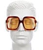 Color:Blonde Havana - Image 3 - Unisex Gg1241S 56mm Tortoise Square Sunglasses