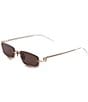 Color:Gold - Image 1 - Unisex GG1278S 55mm Rectangle Sunglasses