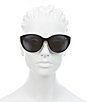 Color:Shiny Black - Image 2 - Women's Cat Eye 56mm Sunglasses