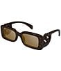 Gucci Women's Chaise Lounge 54mm Havana Rectangle Flash Sunglasses, Color:Havana - Image 1