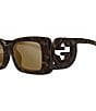 Gucci Women's Chaise Lounge 54mm Havana Rectangle Flash Sunglasses, Color:Havana - Image 3