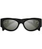 Gucci Women's Chaise Lounge 54mm Mirrored Cat Eye Sunglasses, Color:Shiny Black - Image 2